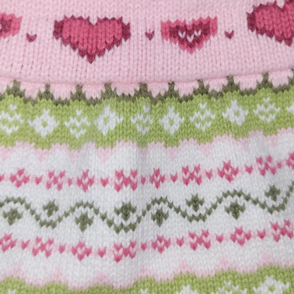 Gymboree Pink Knit Heart Fair Isle Sweater Skirt Toddler 12 18 Months Valentines